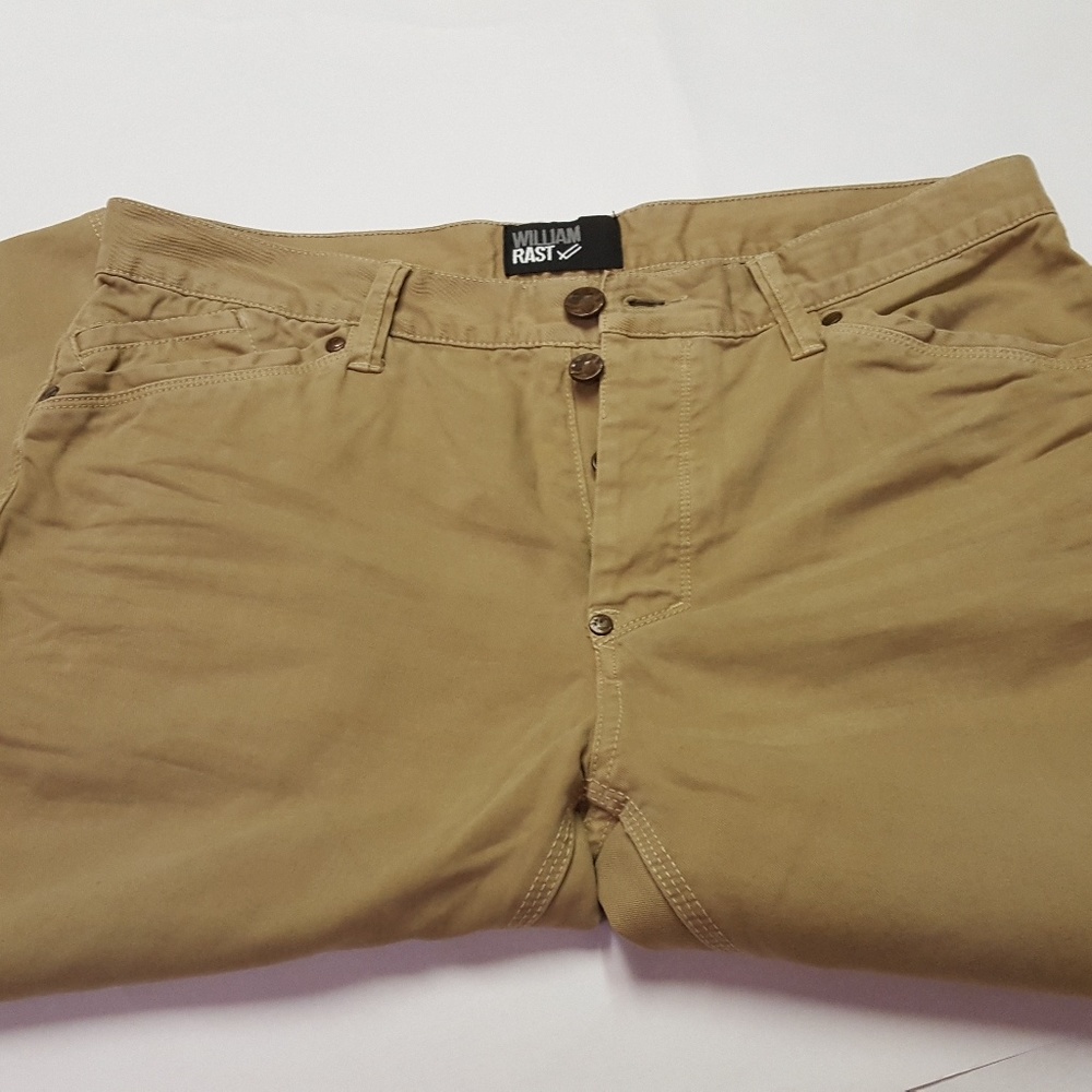 Button fly khaki pants